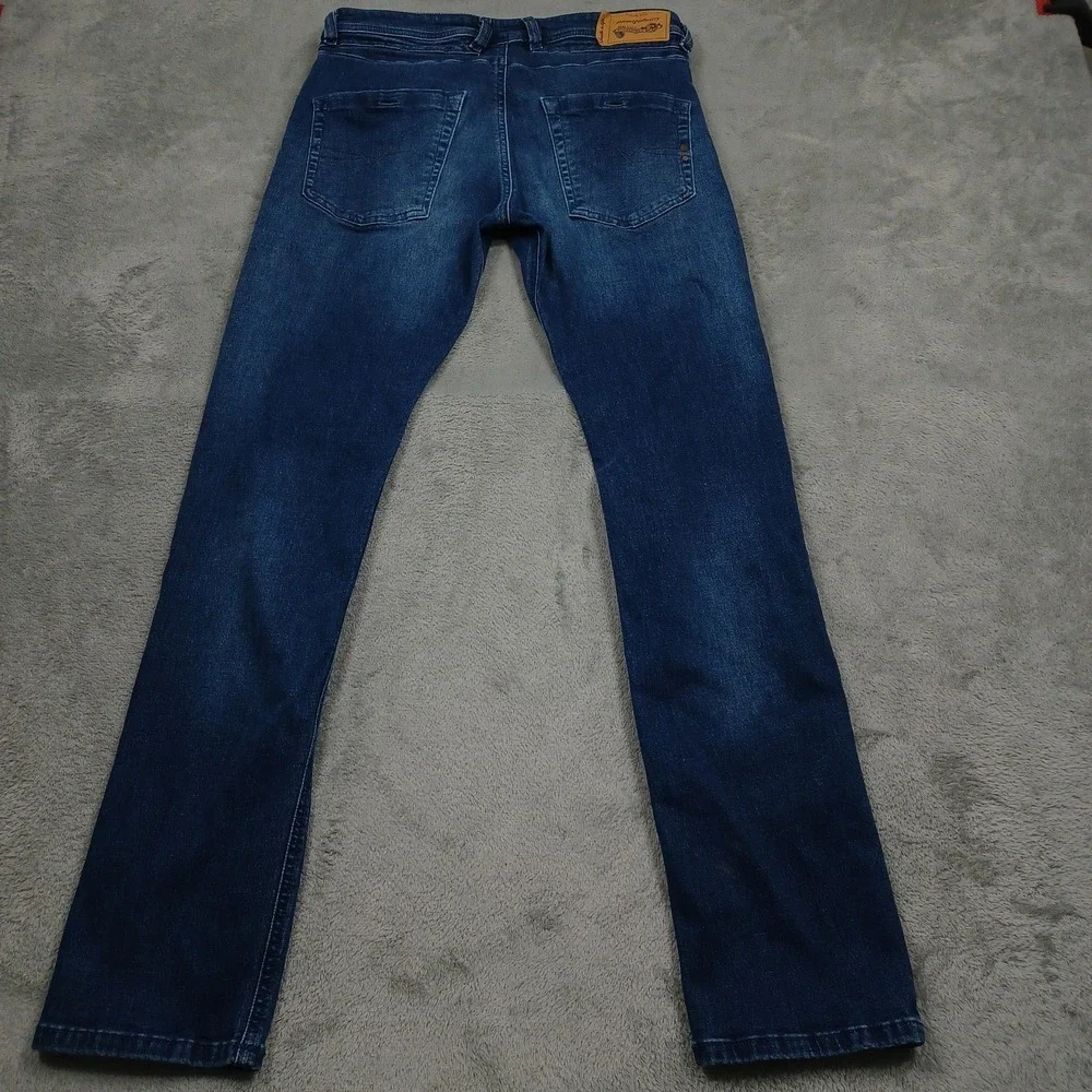 Diesel Jeans Mens 29x32 Blue‎ Denim Slim Tapered Belther Button Fly